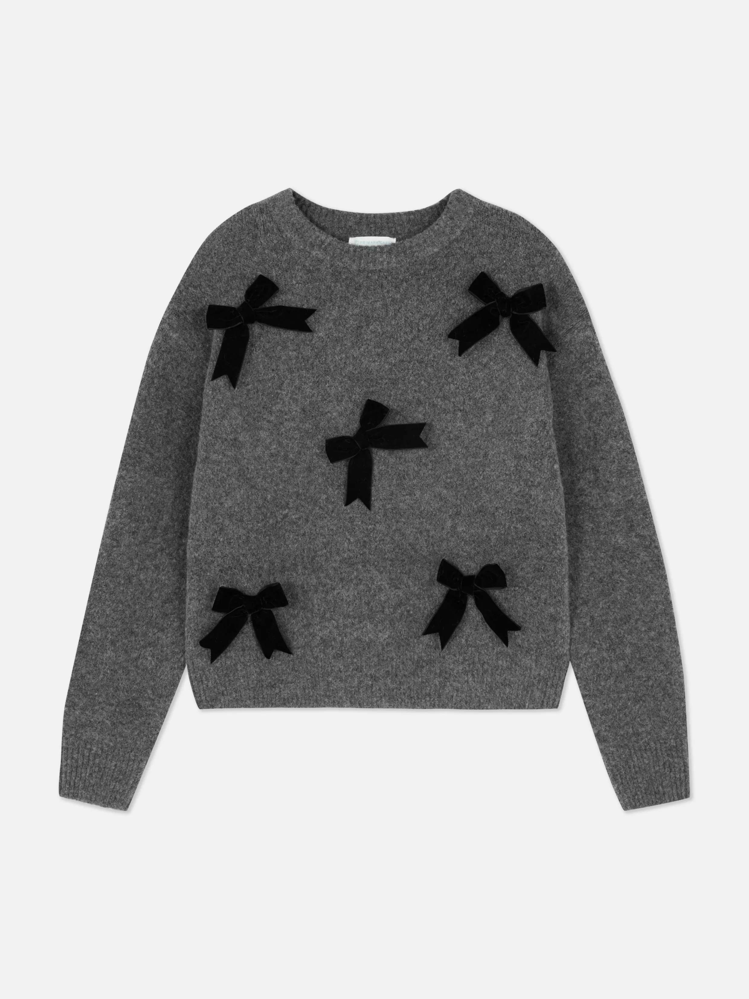 Best Velvet Bow Embellished Piullover Kids Sweaters And Cardigans