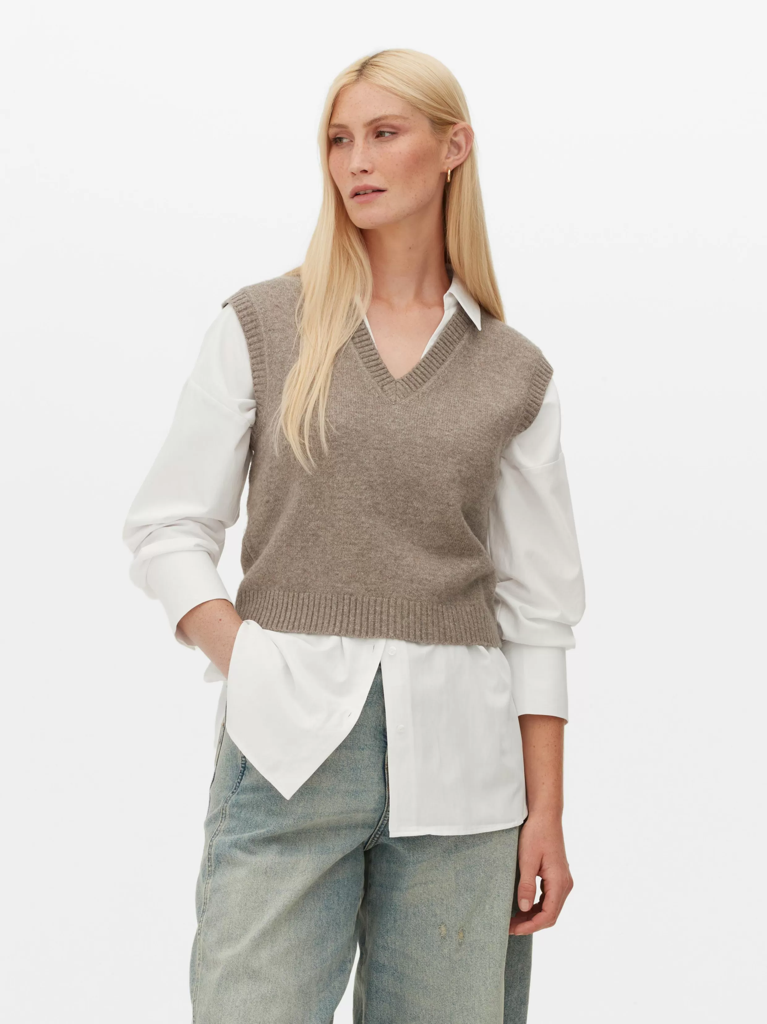 Sale V-Neck Knit Tank Women Sweaters And Cardigans