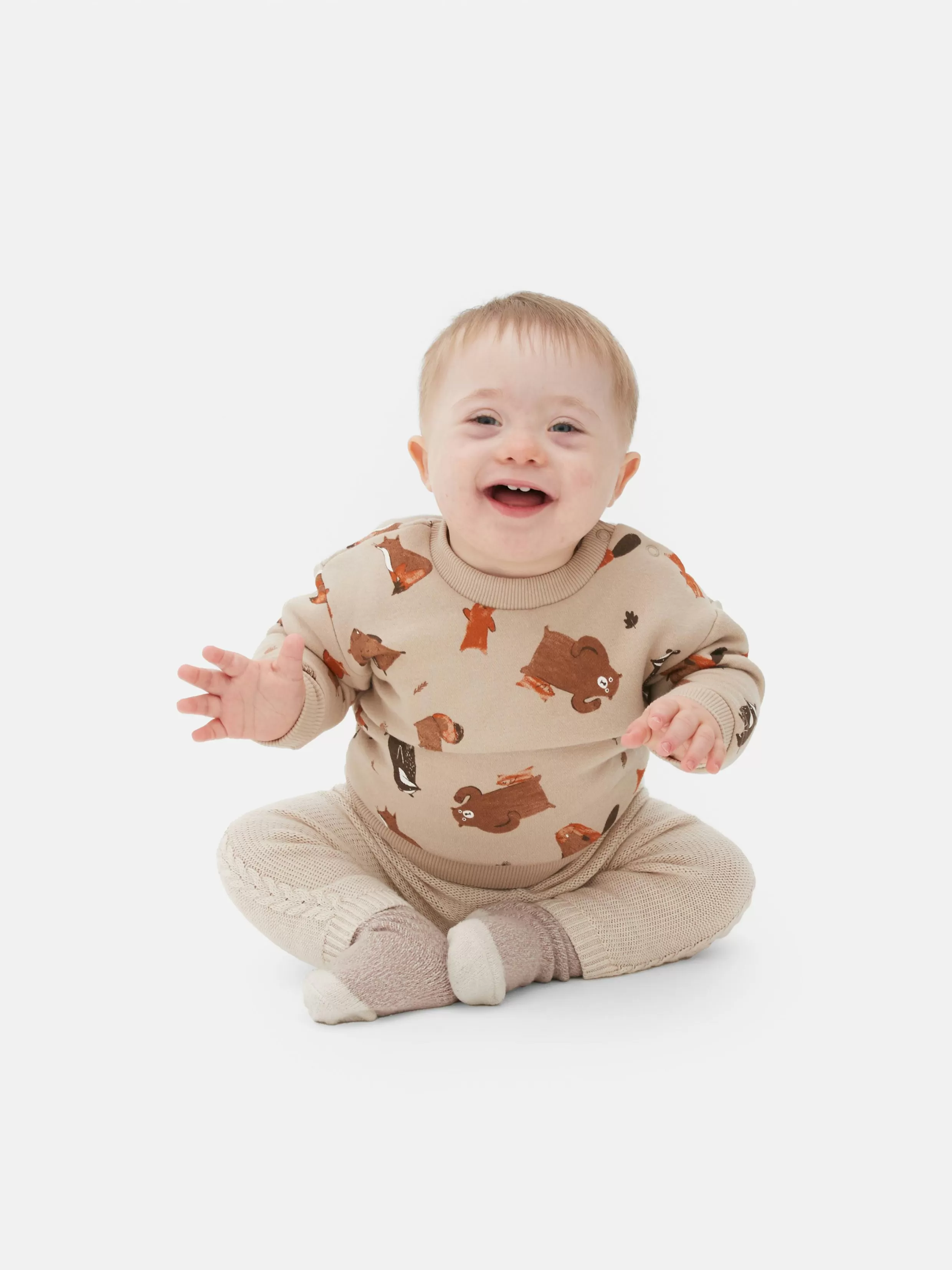 Discount Woodland Animal Crew Sweatshirt BOY Sweaters And Cardigans