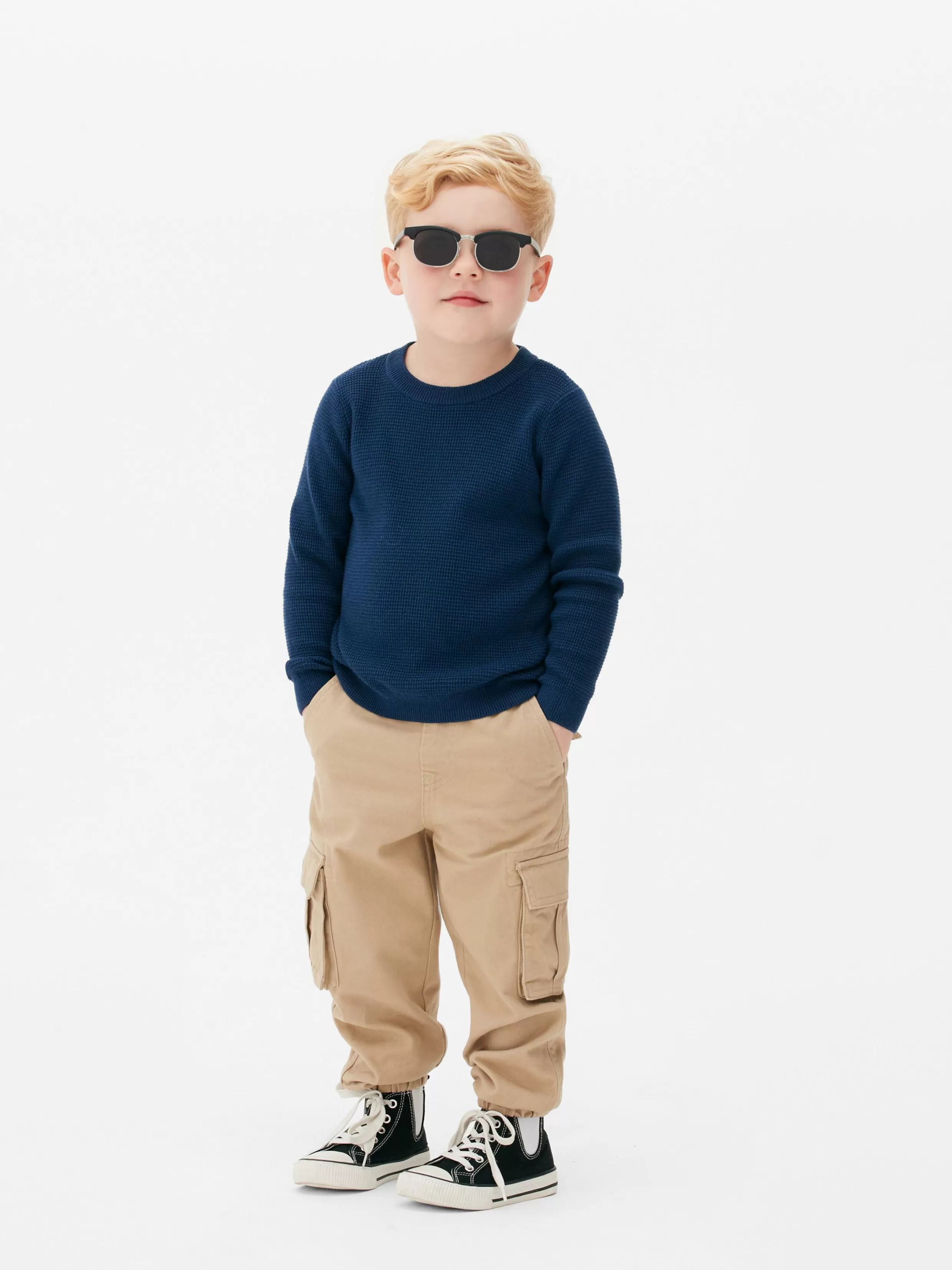 New Younger Boy Waffle Knit Sweater Kids/BOY Sweaters And Cardigans